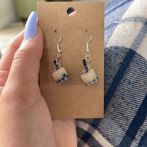Little boba earrings:)